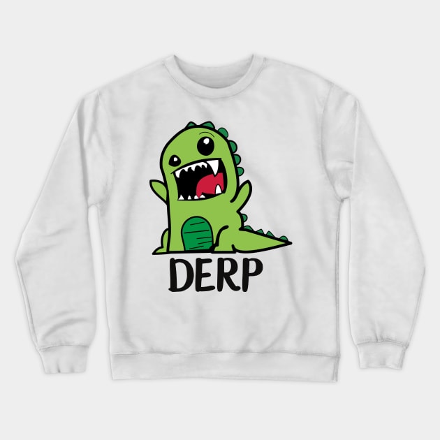 Derp Dinosaur Crewneck Sweatshirt by DANPUBLIC